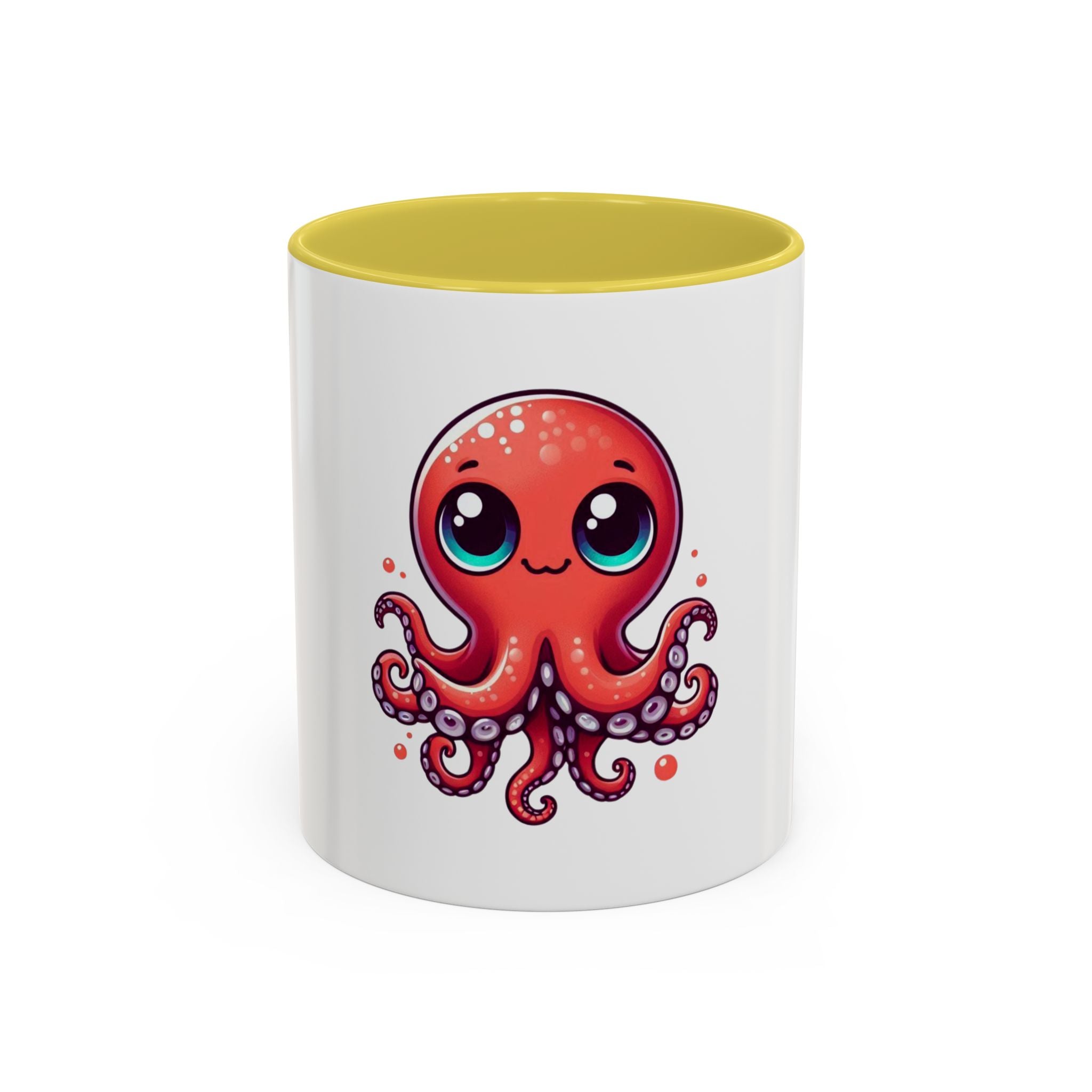 Cute Red Octopus Coffee Mug (11oz) - Kawaii Sea Creature Ceramic Cup