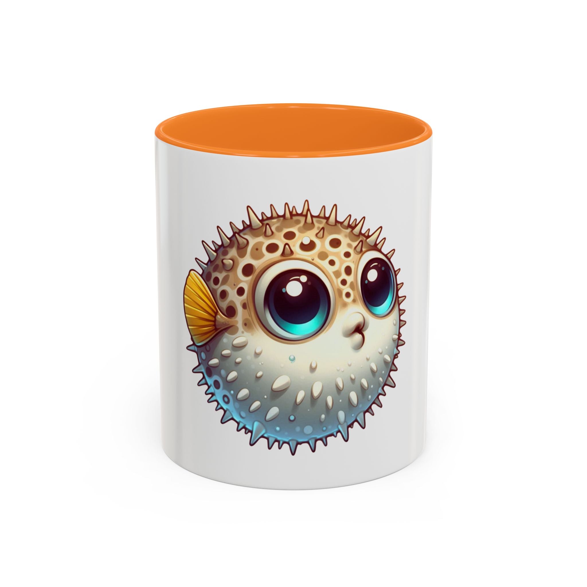 Cute Pufferfish Coffee Mug — Adorable Cartoon Sea Life Ceramic Mug (11oz)
