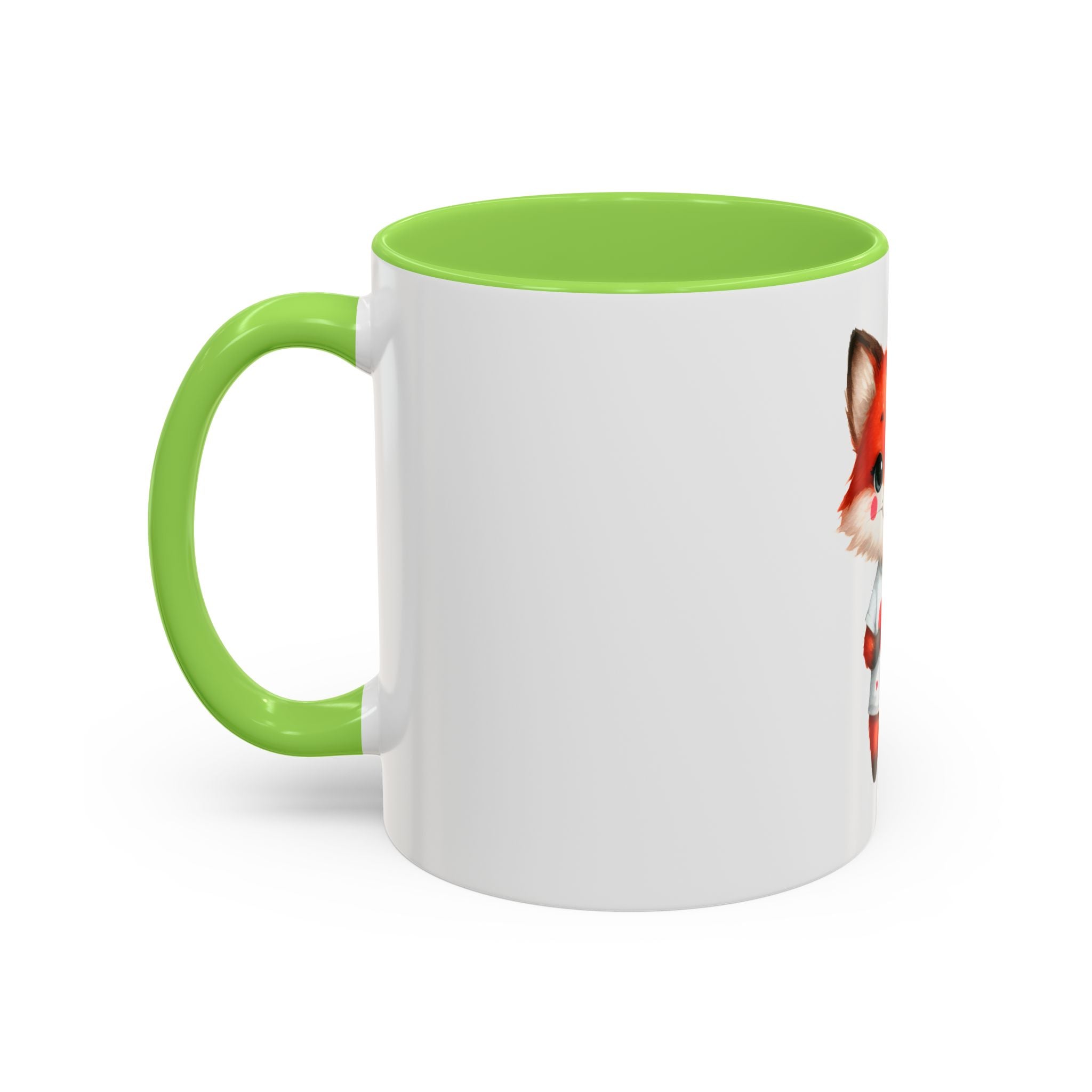 Cute Fox Heart Mug – Adorable Red Fox Holding Heart Coffee Cup (11oz)