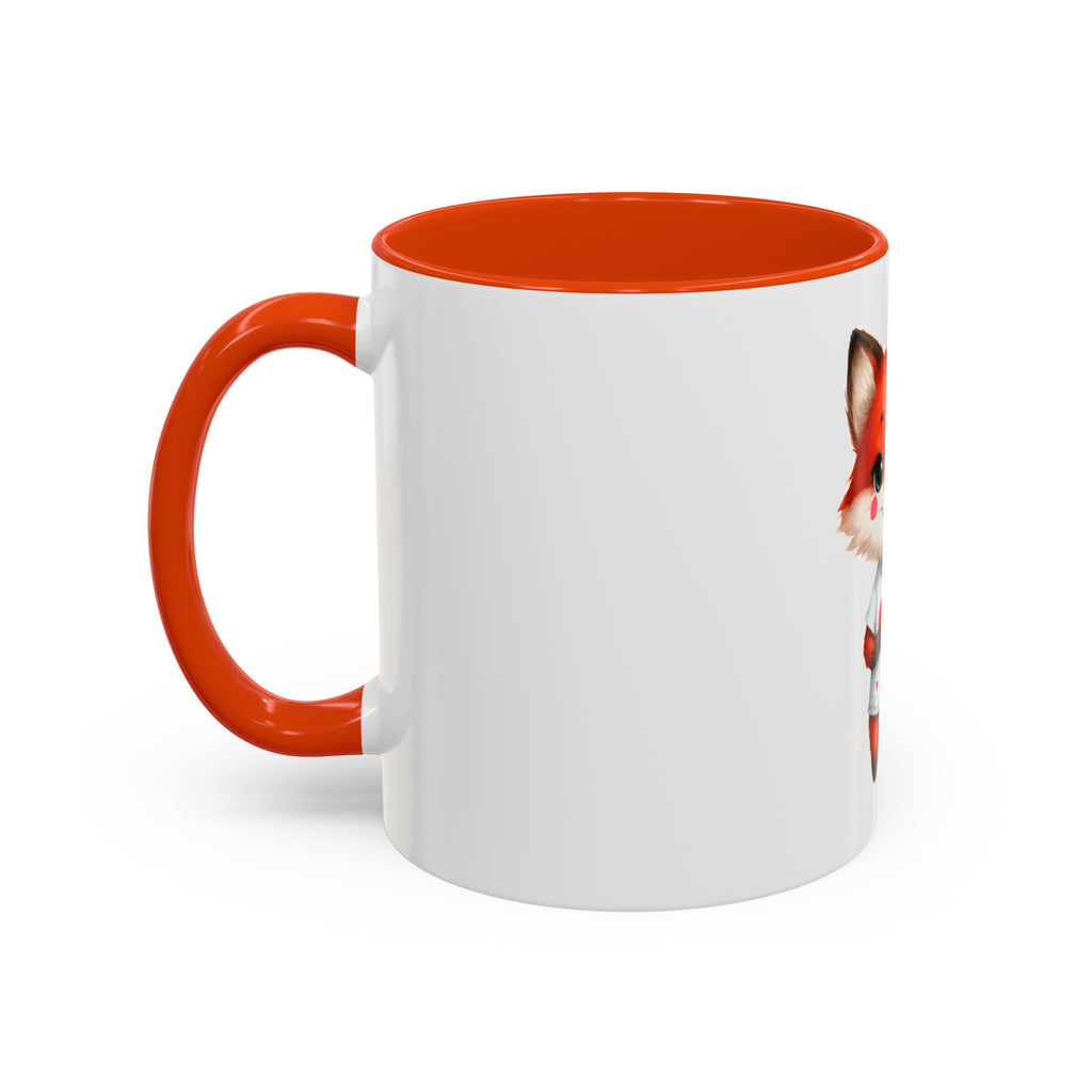 Cute Fox Heart Mug – Adorable Red Fox Holding Heart Coffee Cup (11oz)