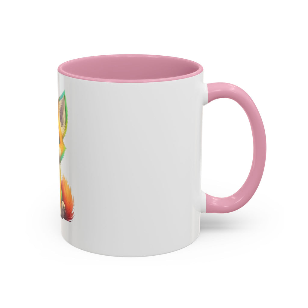 Cute Rainbow Fox Mug (11oz) – Colorful Kawaii Animal Coffee Cup