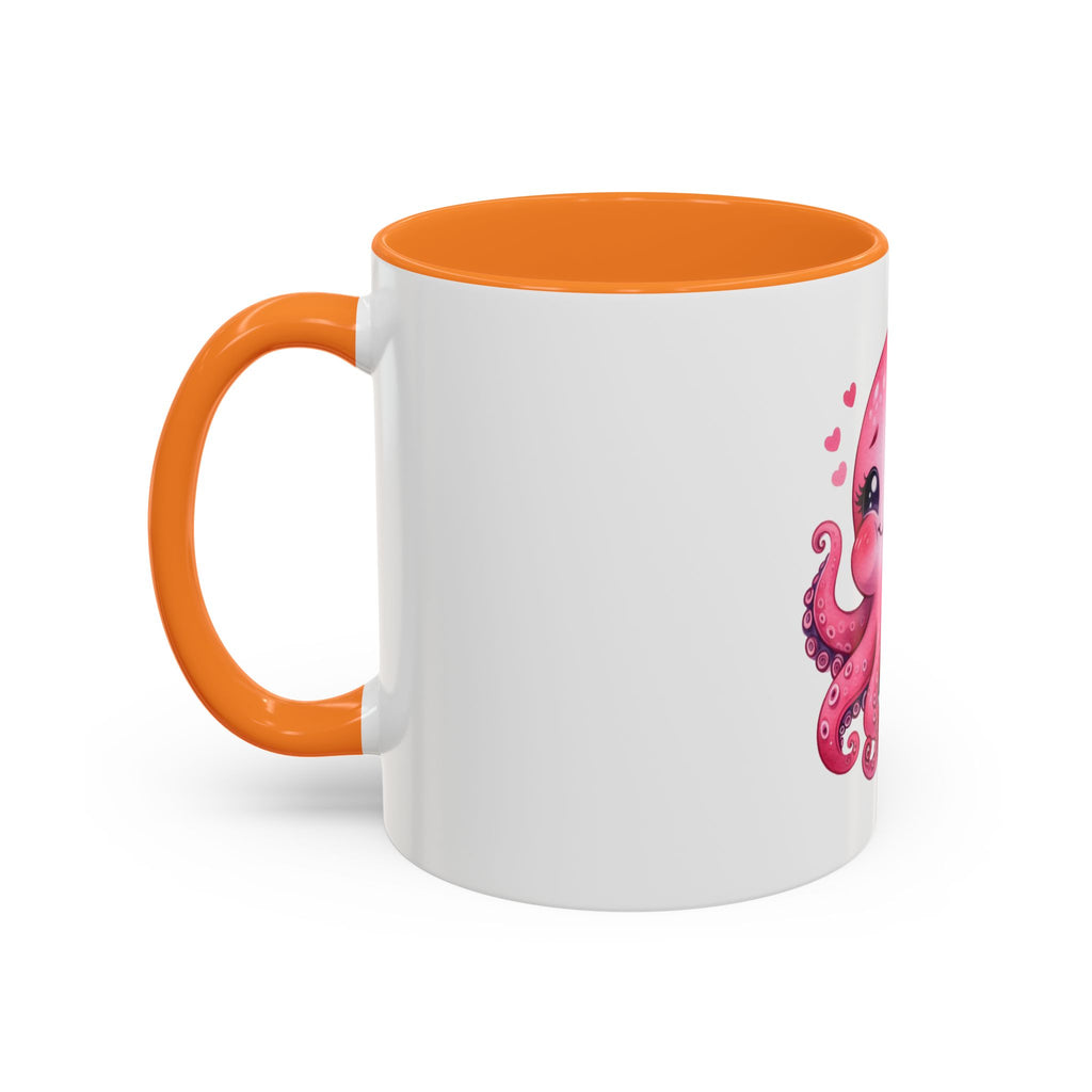 Cute Pink Octopus Coffee Mug (11oz) — Kawaii Sea Animal Gift