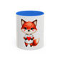 Cute Fox Heart Mug – Adorable Red Fox Holding Heart Coffee Cup (11oz)
