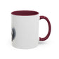 Cute Husky Puppy Coffee Mug — 11oz Color Accent Ceramic