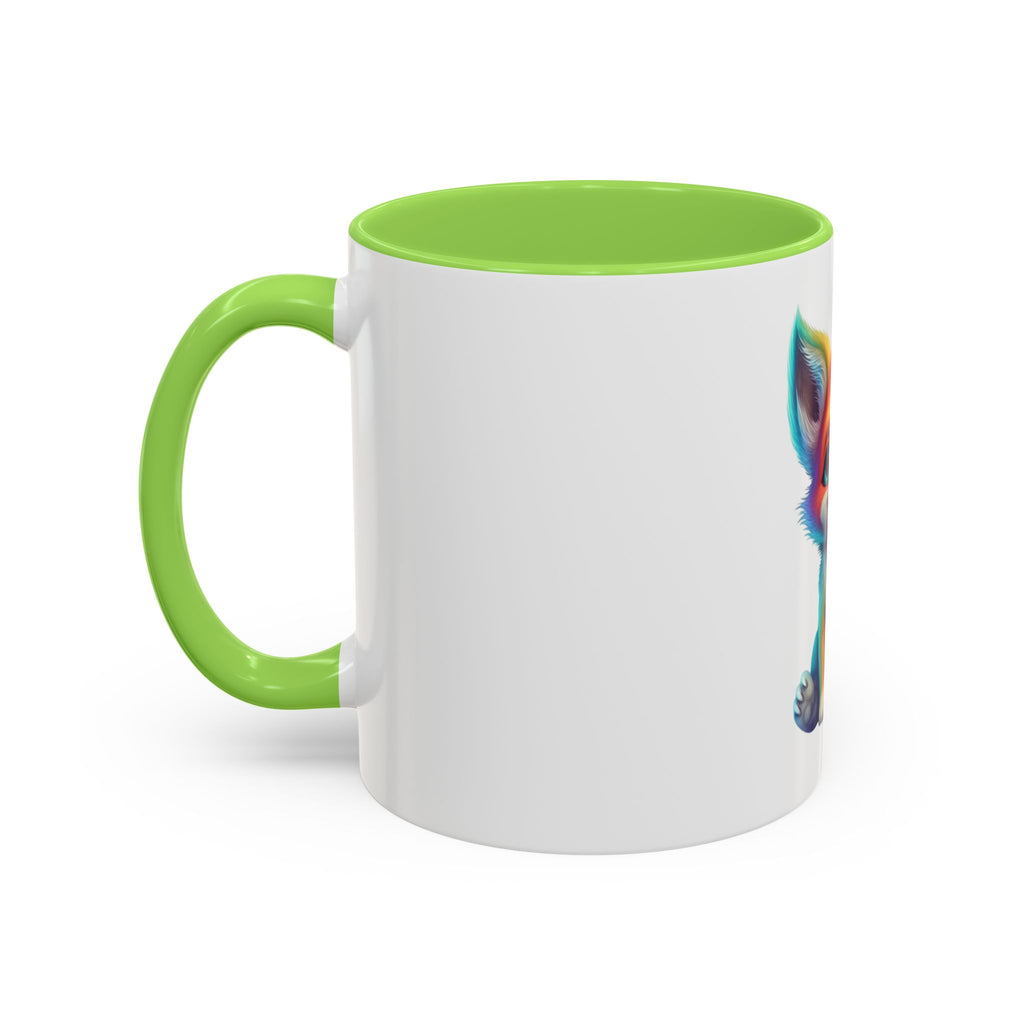 Cute Rainbow Fox Mug (11oz) – Colorful Kawaii Animal Coffee Cup