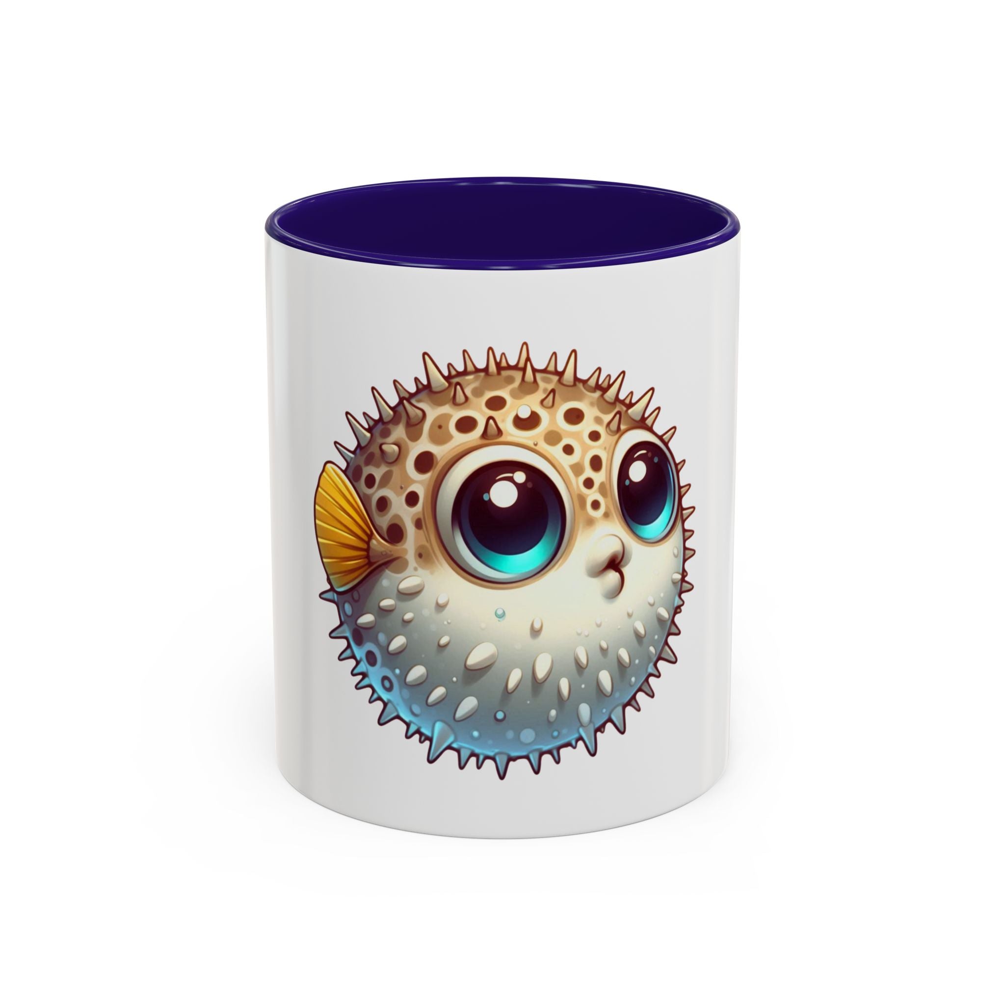 Cute Pufferfish Coffee Mug — Adorable Cartoon Sea Life Ceramic Mug (11oz)