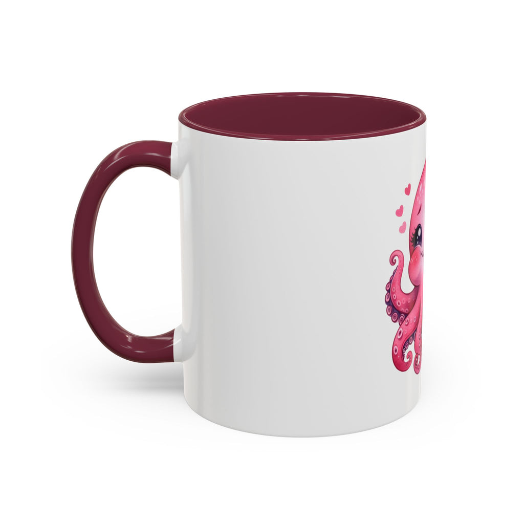 Cute Pink Octopus Coffee Mug (11oz) — Kawaii Sea Animal Gift