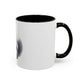 Cute Husky Puppy Coffee Mug — 11oz Color Accent Ceramic