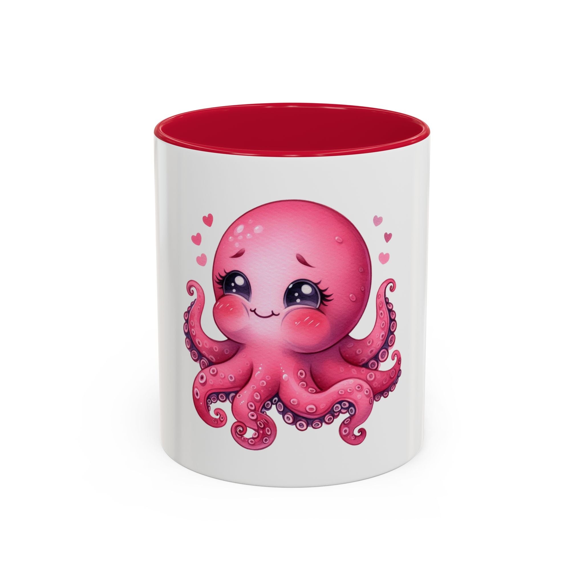 Cute Pink Octopus Coffee Mug (11oz) — Kawaii Sea Animal Gift