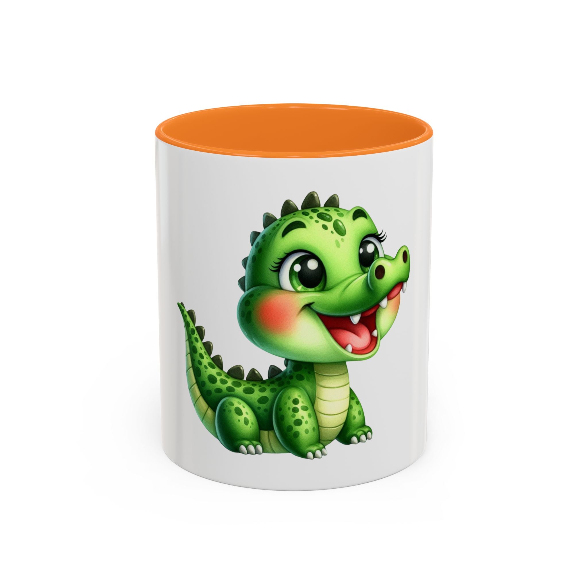 Cute Green Baby Dinosaur Coffee Mug (11oz)