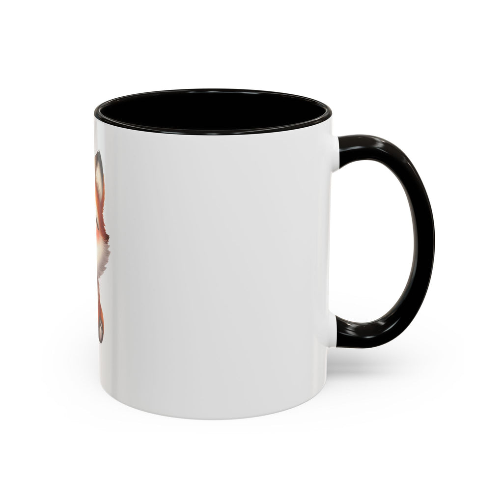 Cute Smiling Fox Coffee Mug — 11oz Color Accent Tea Cup
