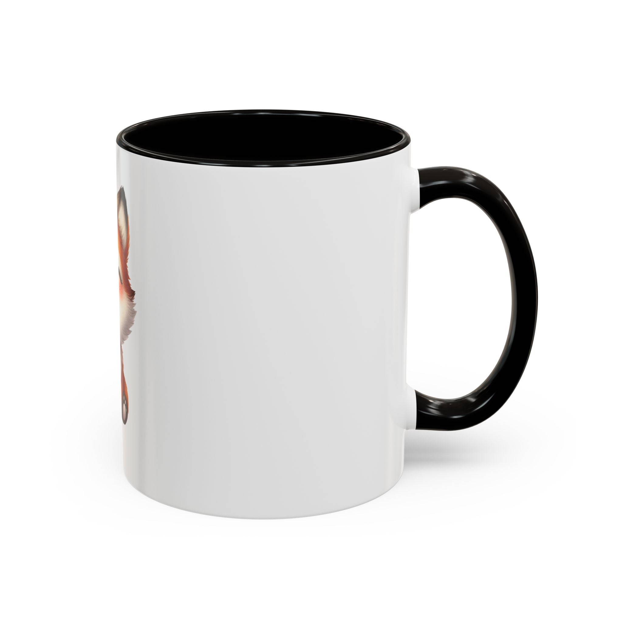 Cute Smiling Fox Coffee Mug — 11oz Color Accent Tea Cup