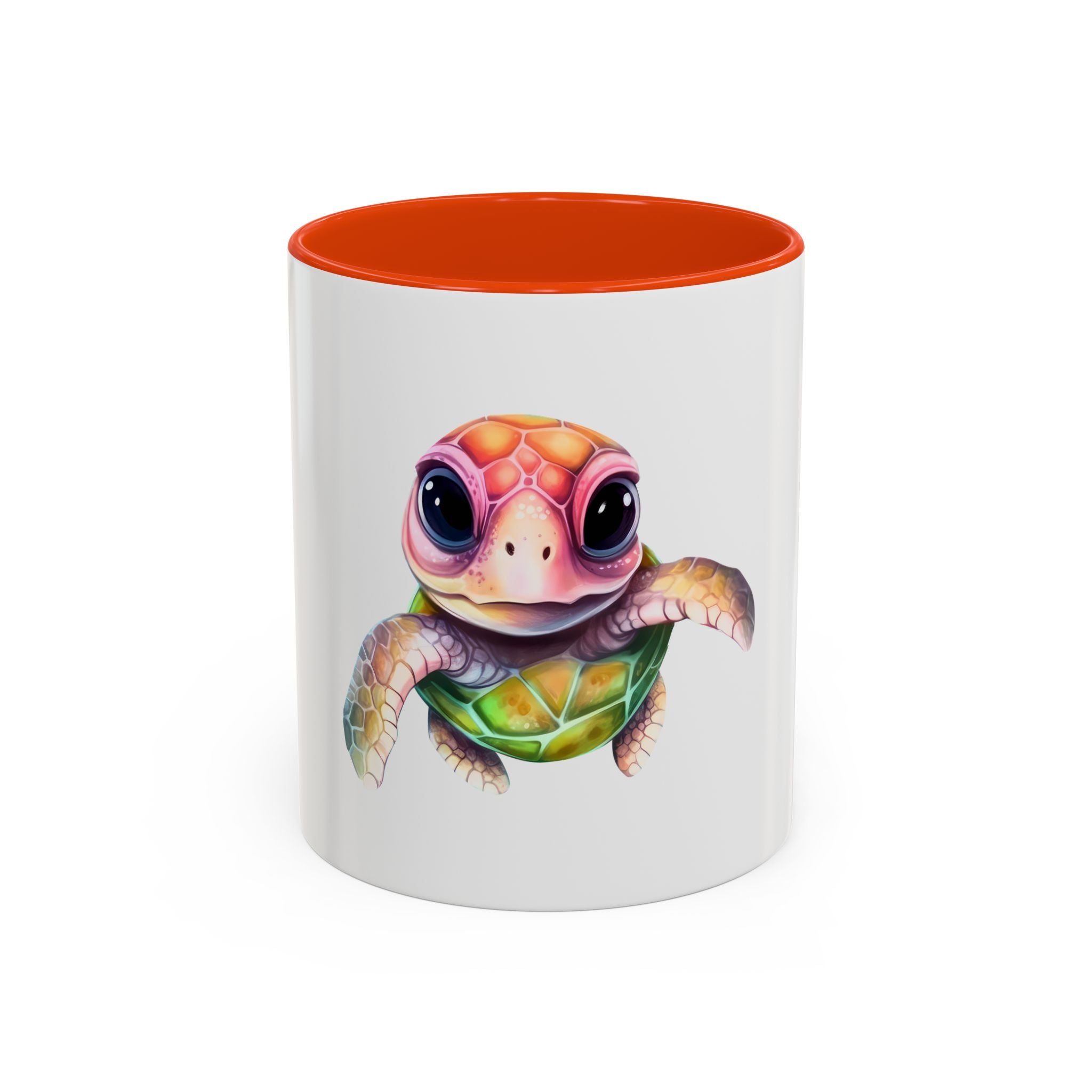 Colorful Cute Sea Turtle Coffee Mug — Vibrant Watercolor Turtle 11oz