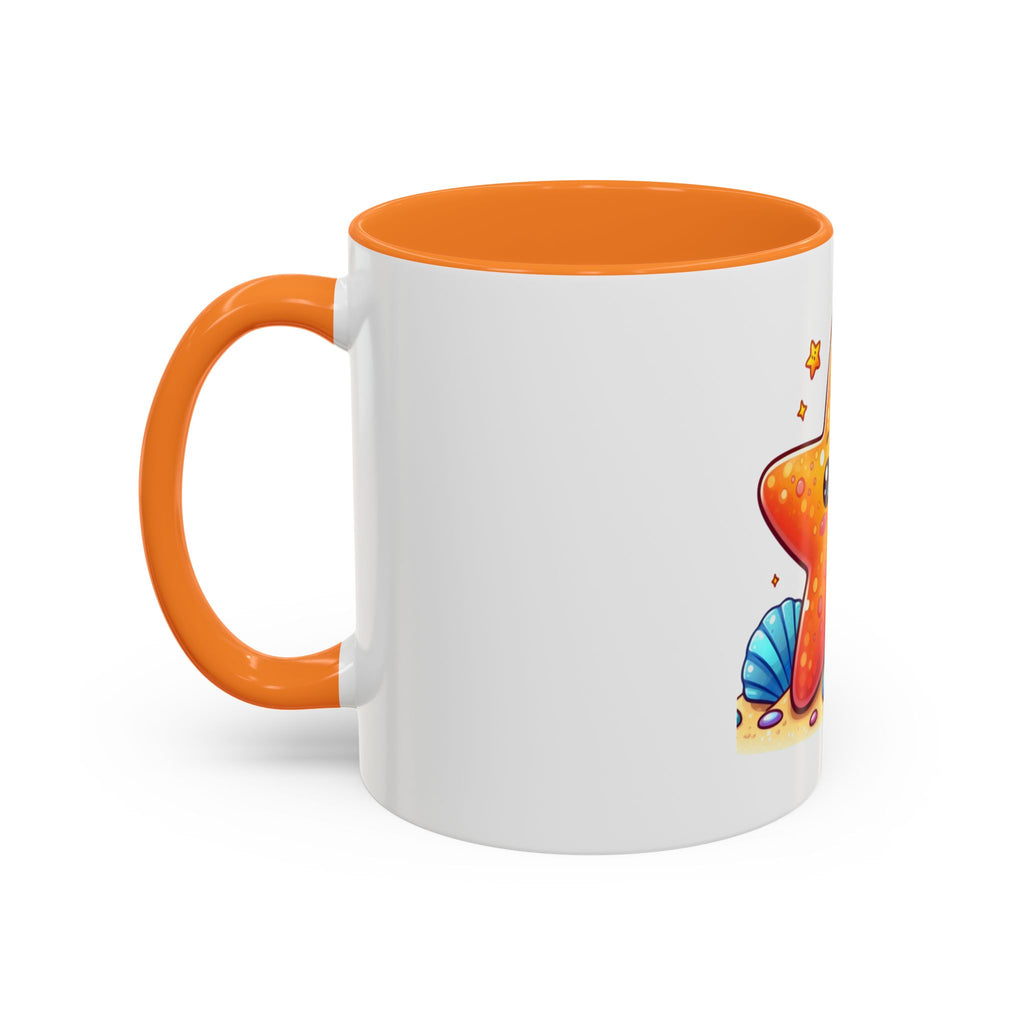Cute Kawaii Starfish Coffee Mug – Colorful Ocean Cartoon 11oz
