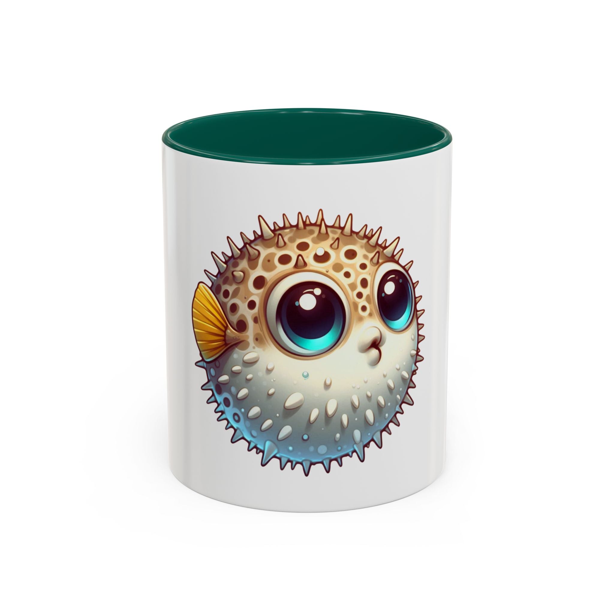 Cute Pufferfish Coffee Mug — Adorable Cartoon Sea Life Ceramic Mug (11oz)