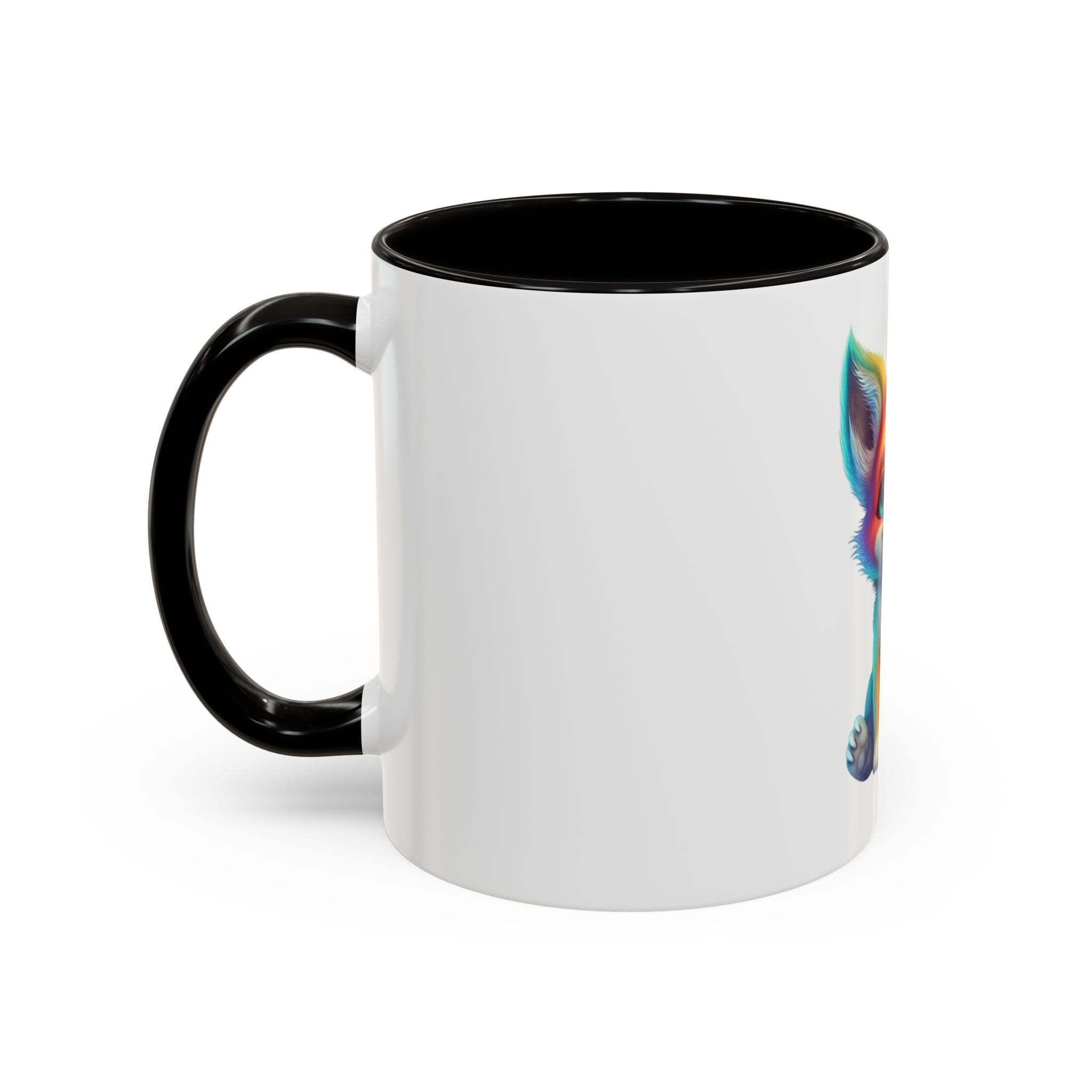 Cute Rainbow Fox Mug (11oz) – Colorful Kawaii Animal Coffee Cup