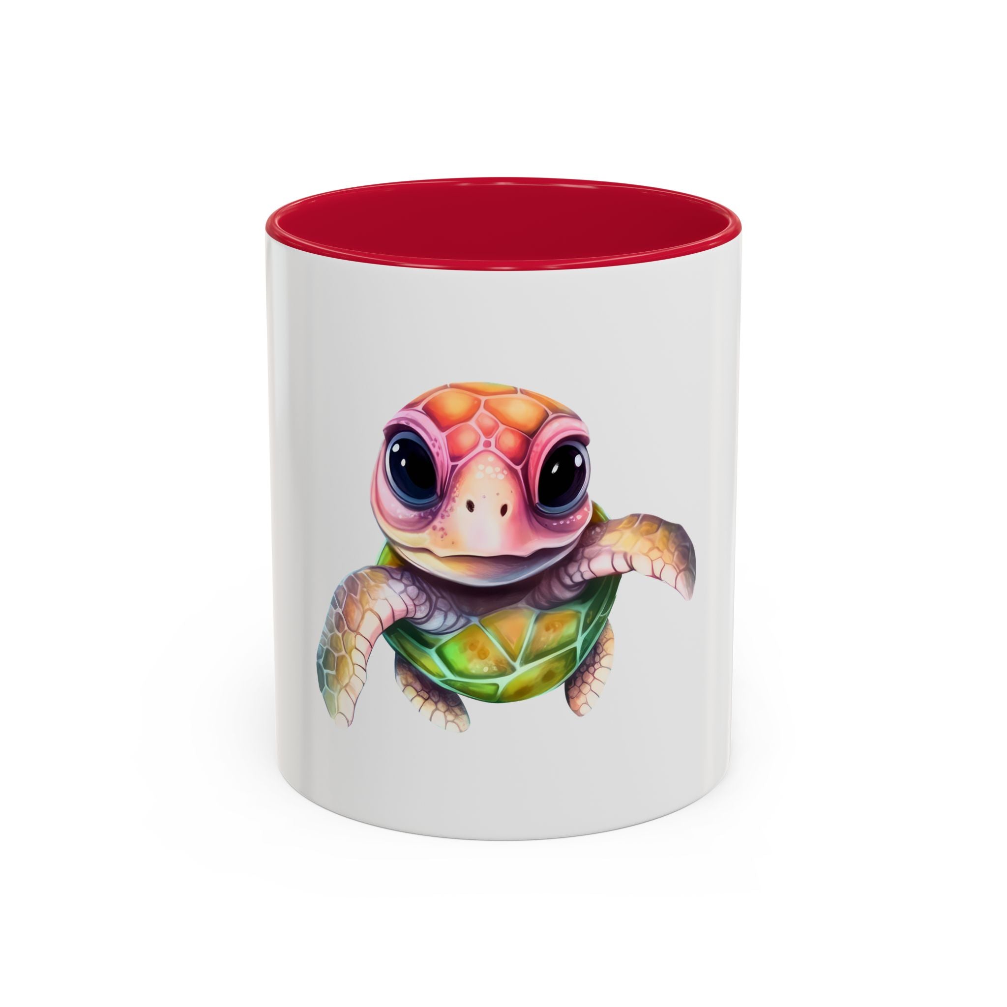 Colorful Cute Sea Turtle Coffee Mug — Vibrant Watercolor Turtle 11oz