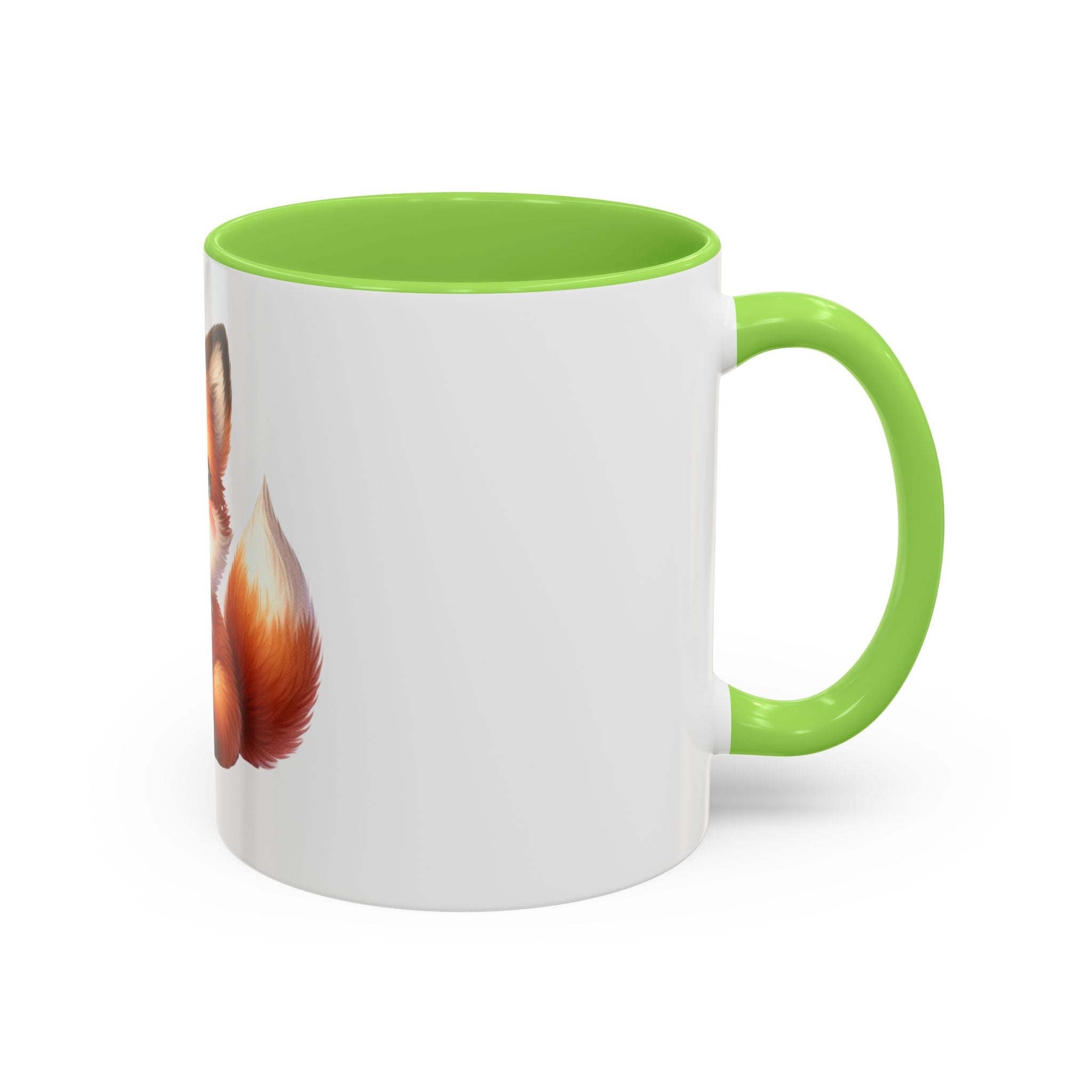 Cute Baby Fox Coffee Mug – Adorable Cartoon Fox 11oz Color Accent