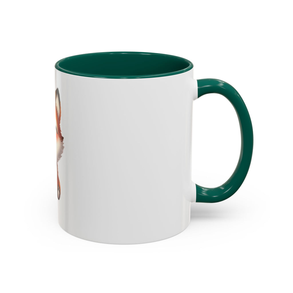 Cute Smiling Fox Coffee Mug — 11oz Color Accent Tea Cup
