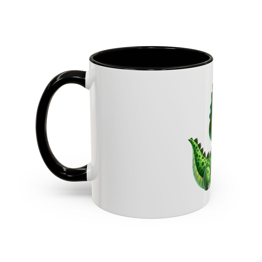 Cute Green Baby Dinosaur Coffee Mug (11oz)