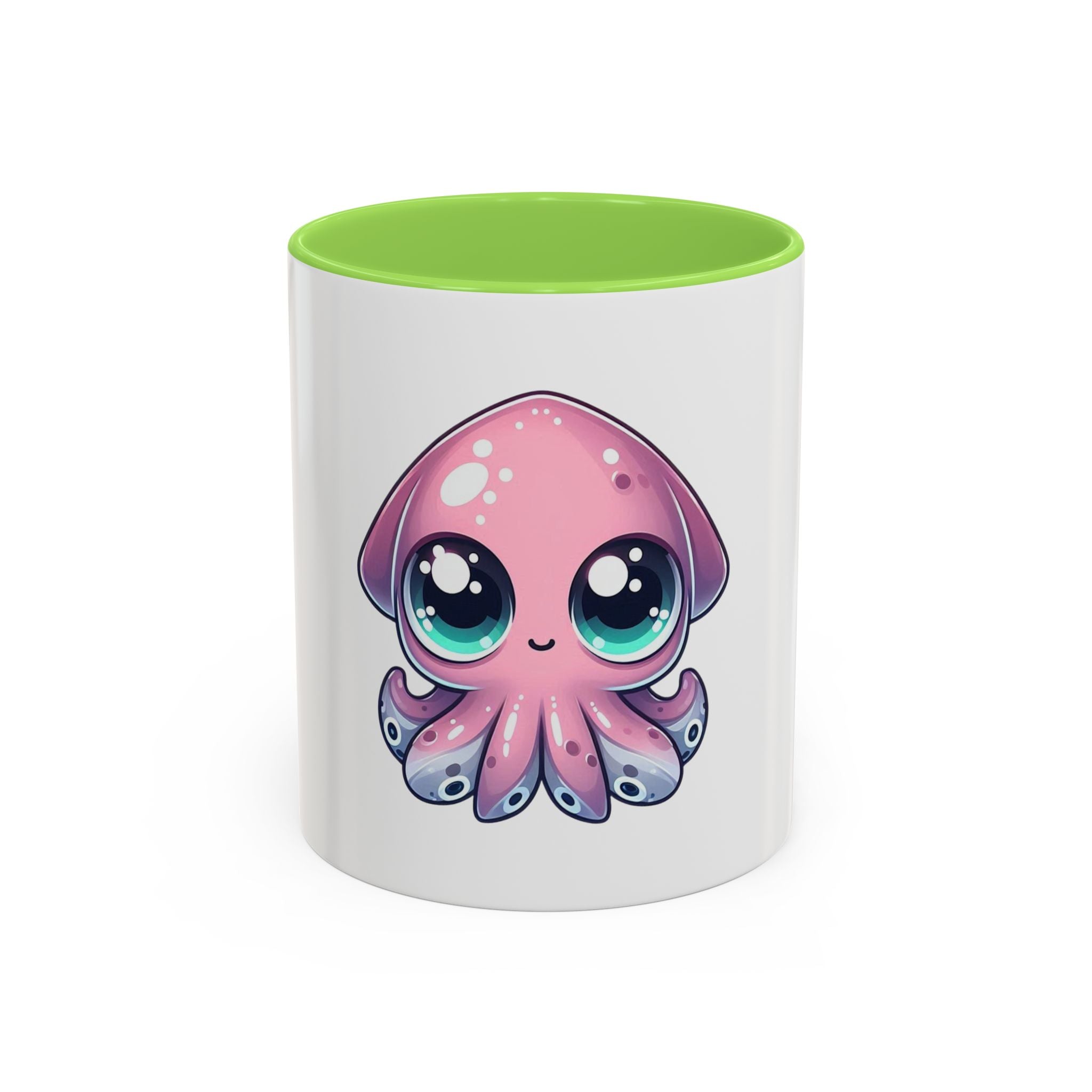 Cute Pink Kawaii Octopus Mug (11oz) - Adorable Anime-Style Coffee Cup