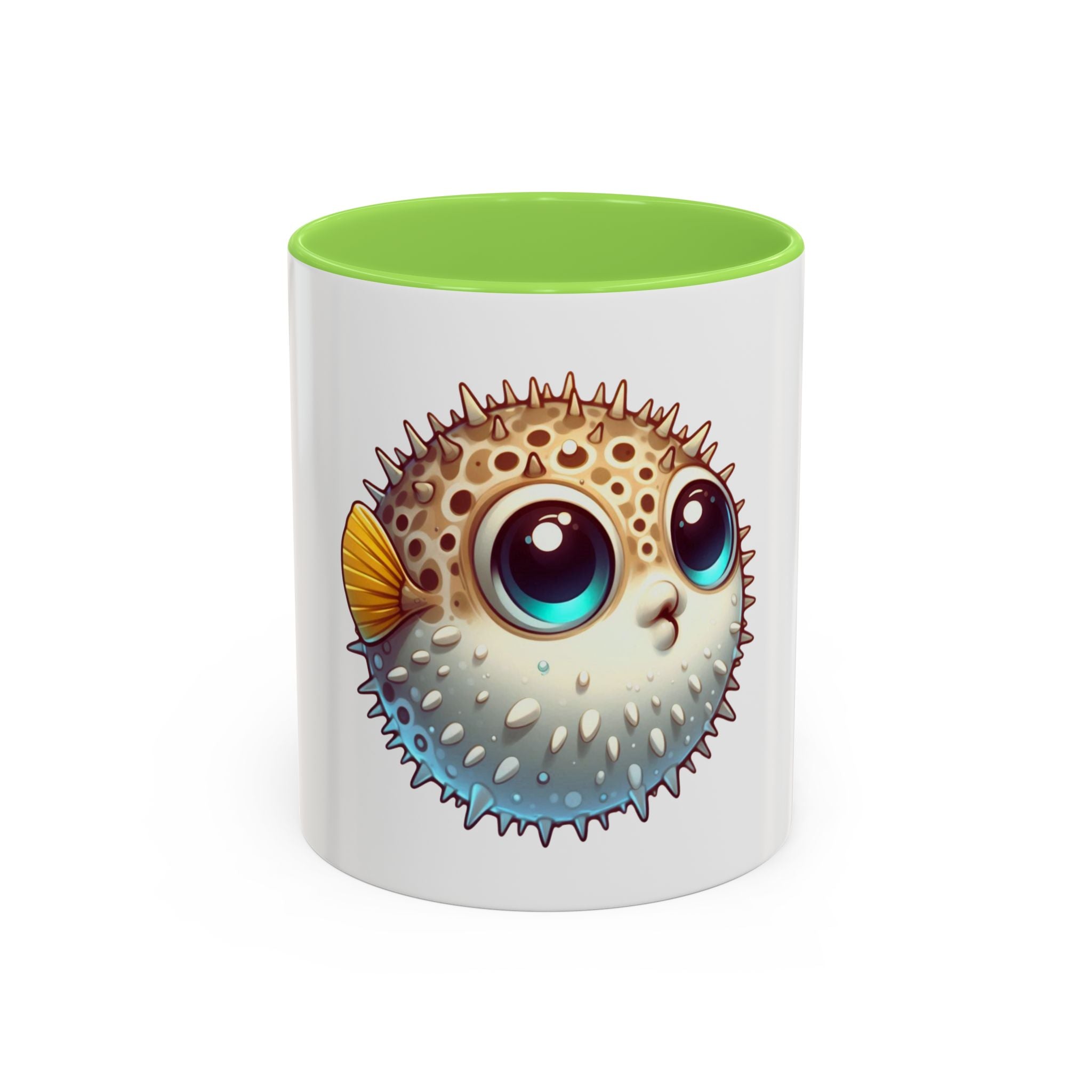 Cute Pufferfish Coffee Mug — Adorable Cartoon Sea Life Ceramic Mug (11oz)