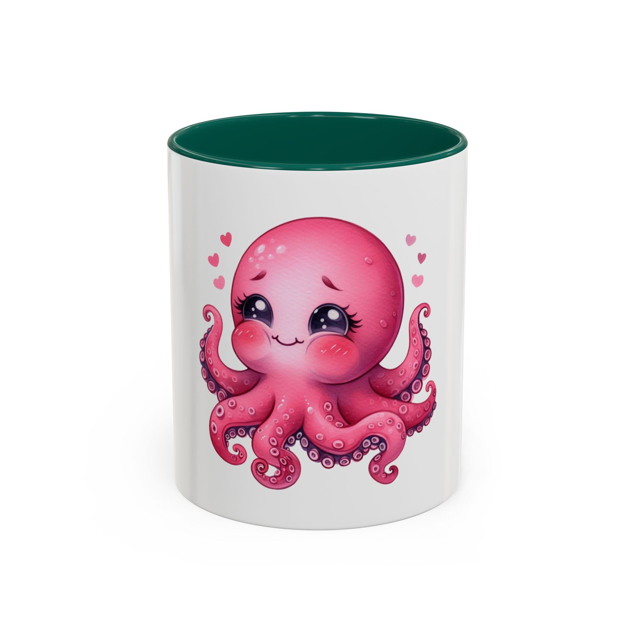 Cute Pink Octopus Coffee Mug (11oz) — Kawaii Sea Animal Gift