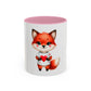 Cute Fox Heart Mug – Adorable Red Fox Holding Heart Coffee Cup (11oz)