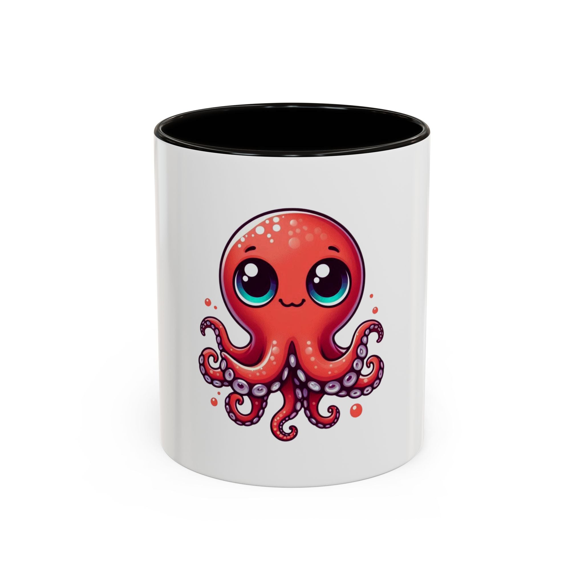Cute Red Octopus Coffee Mug (11oz) - Kawaii Sea Creature Ceramic Cup