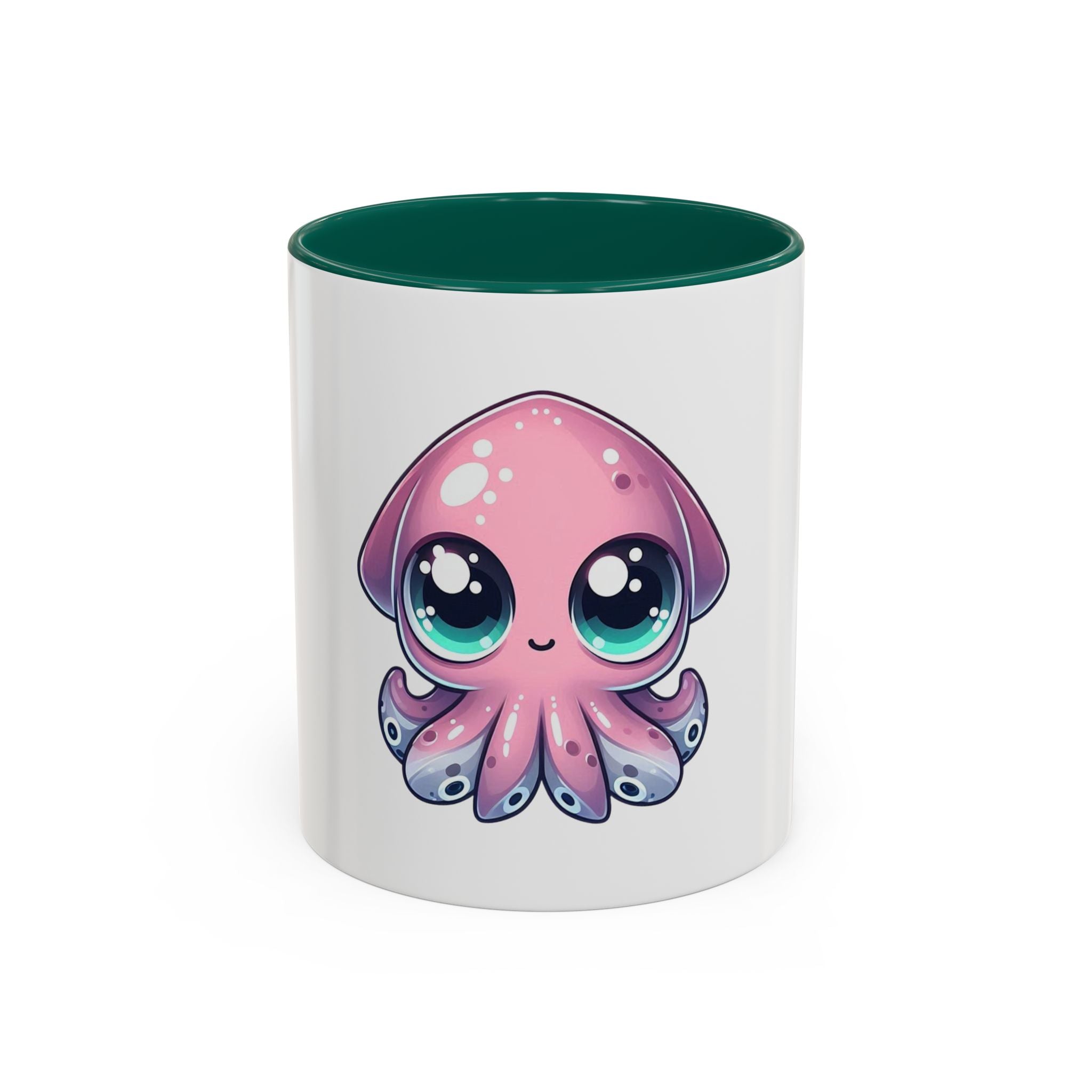 Cute Pink Kawaii Octopus Mug (11oz) - Adorable Anime-Style Coffee Cup