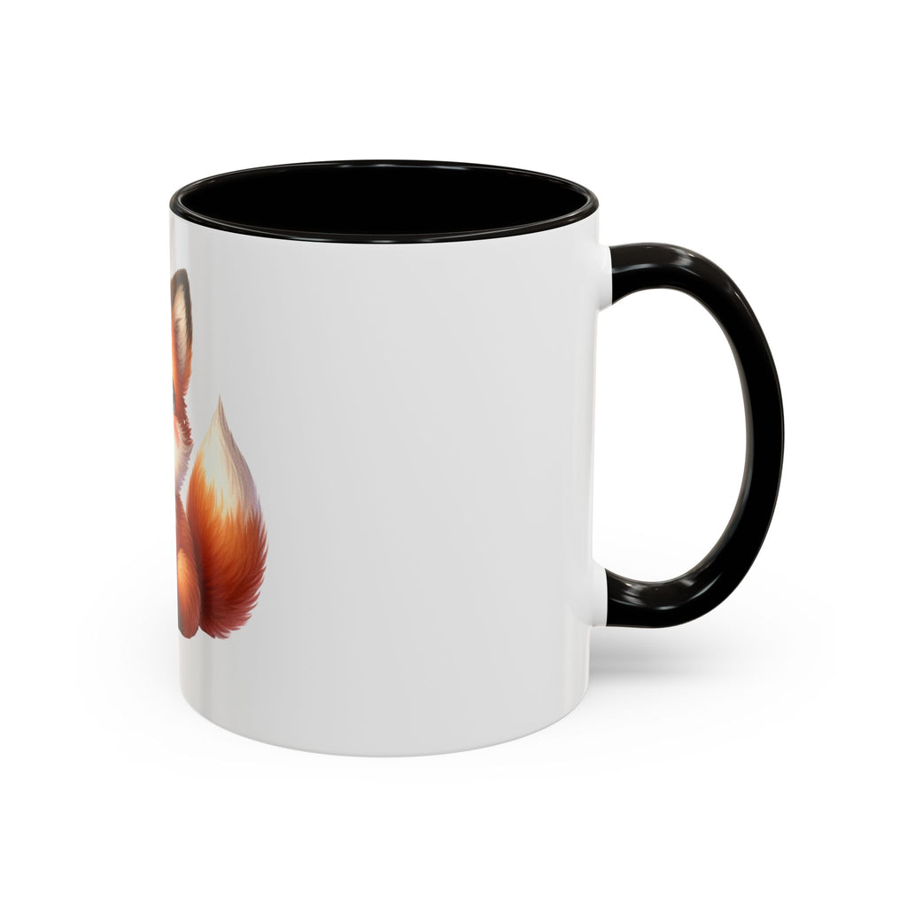 Cute Baby Fox Coffee Mug – Adorable Cartoon Fox 11oz Color Accent