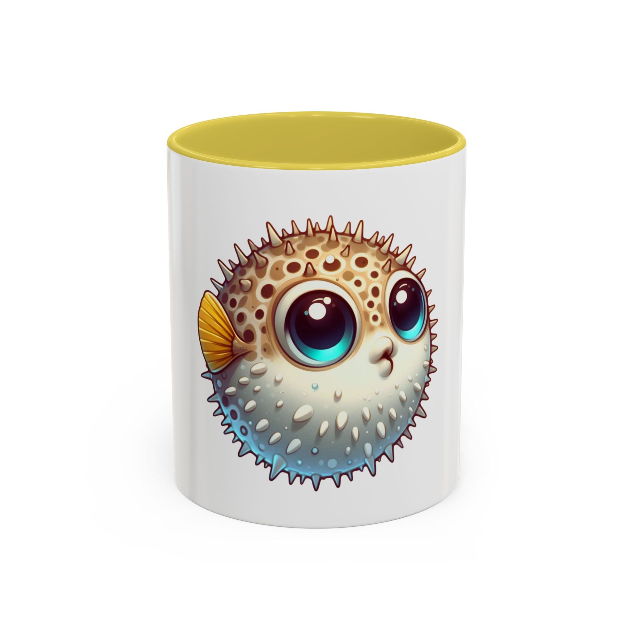 Cute Pufferfish Coffee Mug — Adorable Cartoon Sea Life Ceramic Mug (11oz)