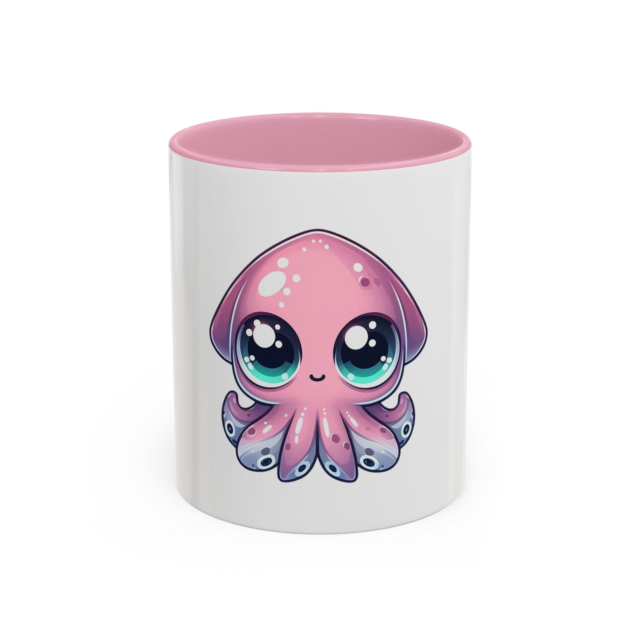 Cute Pink Kawaii Octopus Mug (11oz) - Adorable Anime-Style Coffee Cup