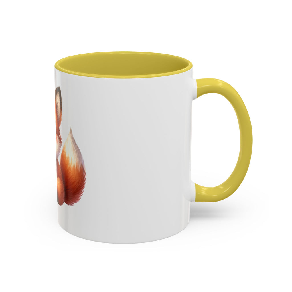 Cute Baby Fox Coffee Mug – Adorable Cartoon Fox 11oz Color Accent