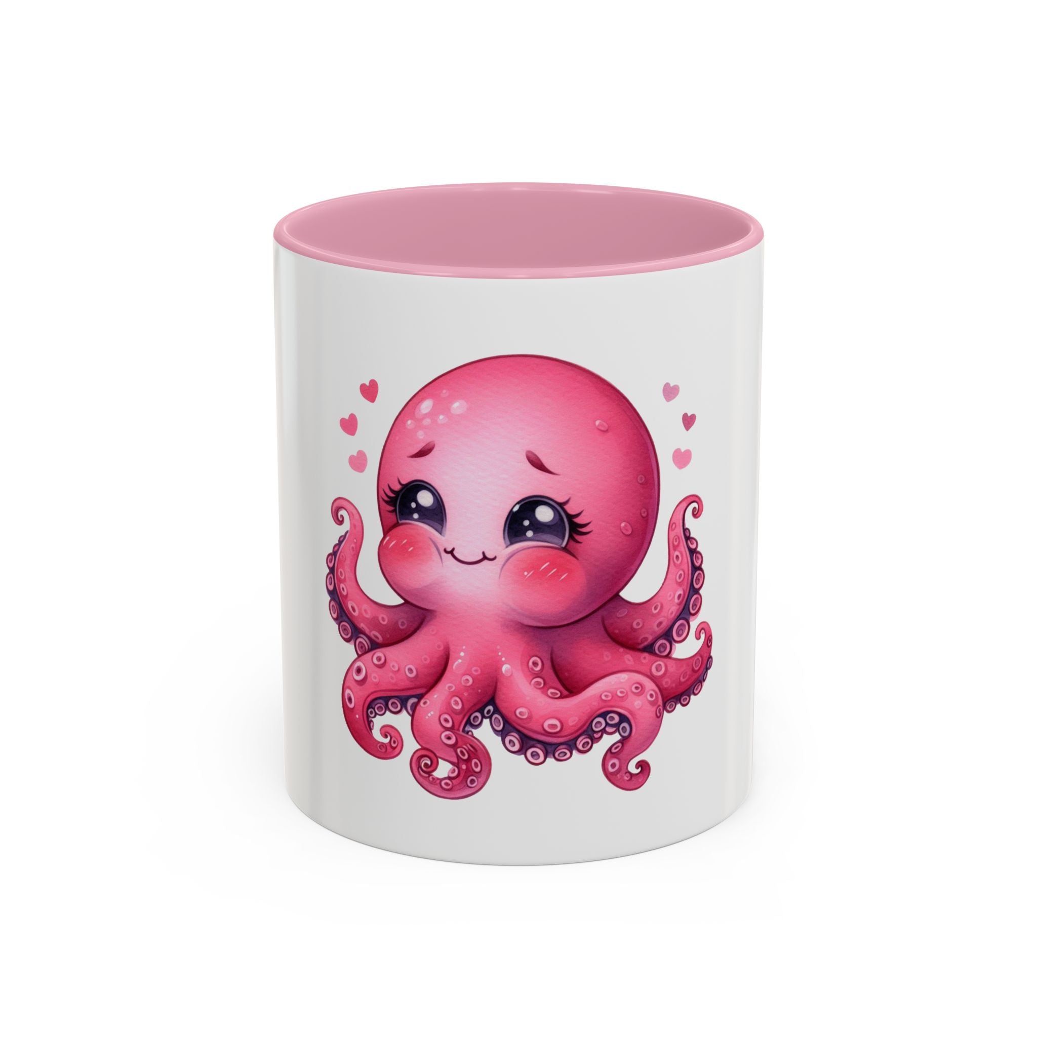 Cute Pink Octopus Coffee Mug (11oz) — Kawaii Sea Animal Gift