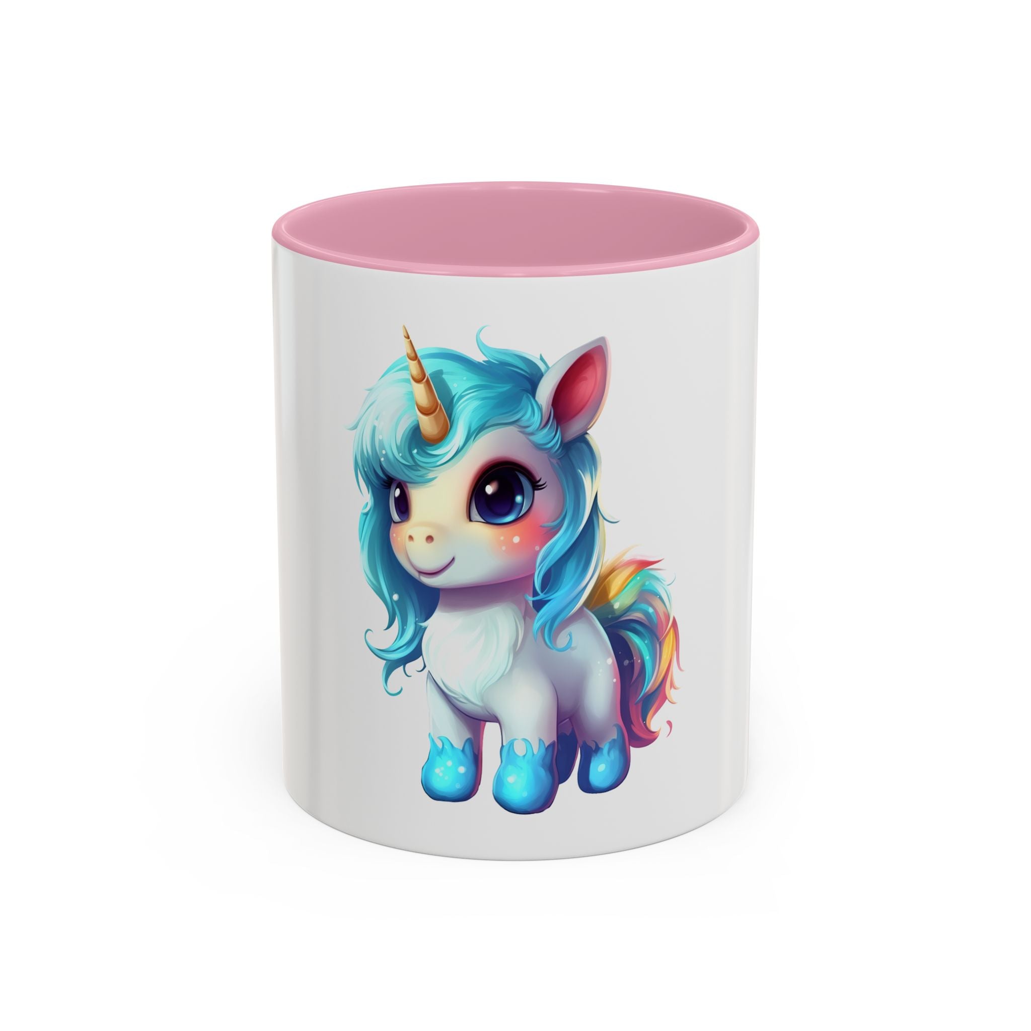 Cute Rainbow Unicorn Mug (11oz) — Colorful Kawaii Coffee Cup for Kids & Unicorn Lovers