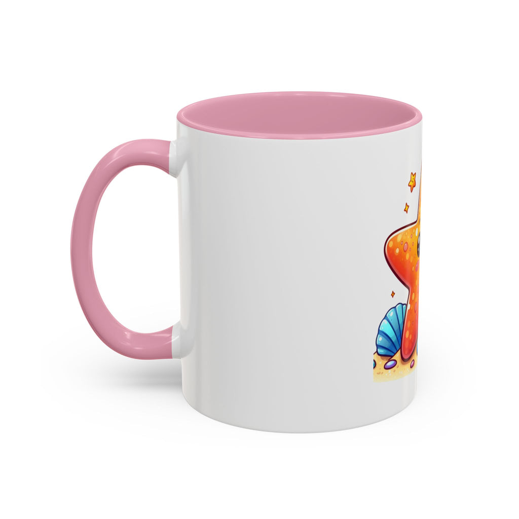 Cute Kawaii Starfish Coffee Mug – Colorful Ocean Cartoon 11oz