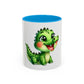 Cute Green Baby Dinosaur Coffee Mug (11oz)