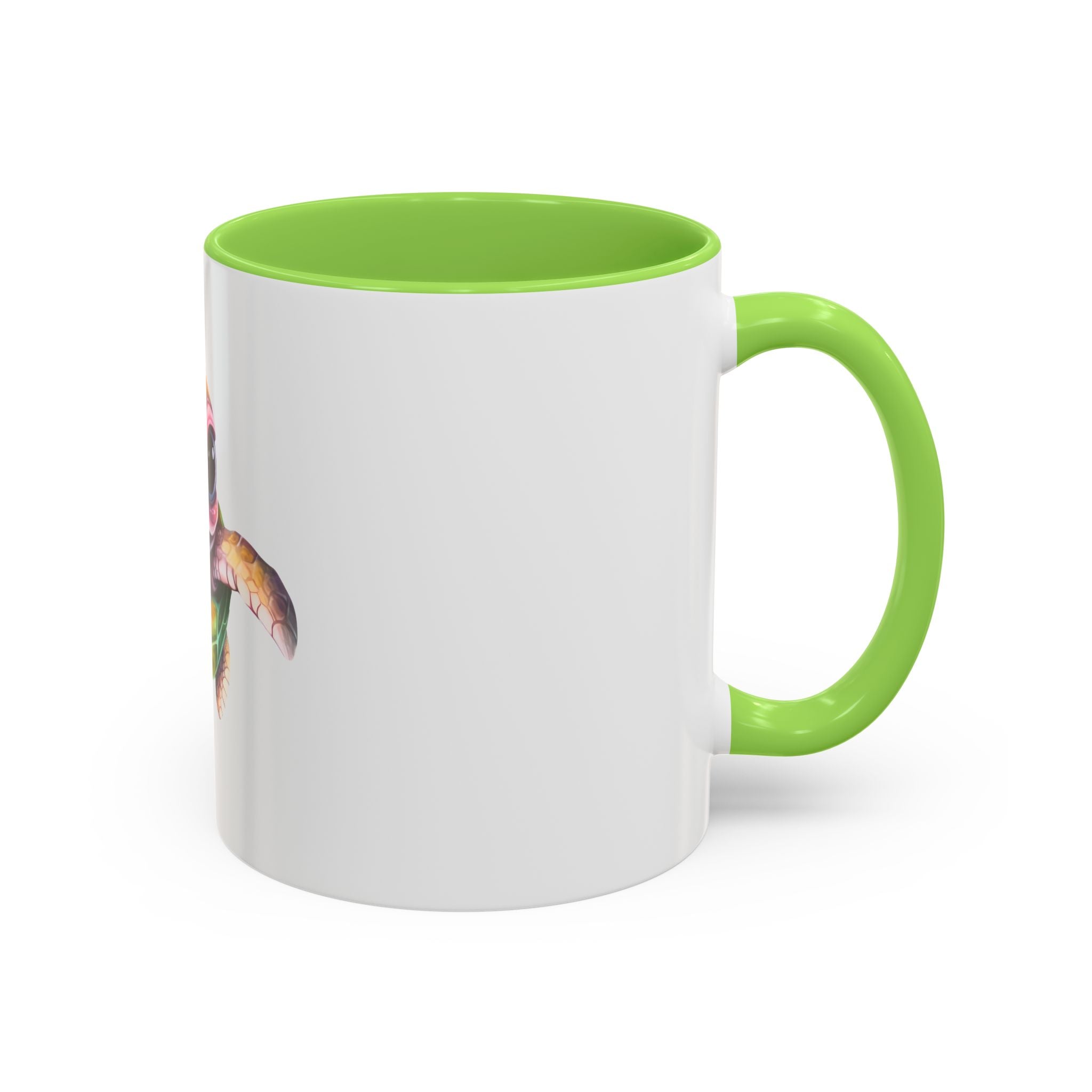 Colorful Cute Sea Turtle Coffee Mug — Vibrant Watercolor Turtle 11oz