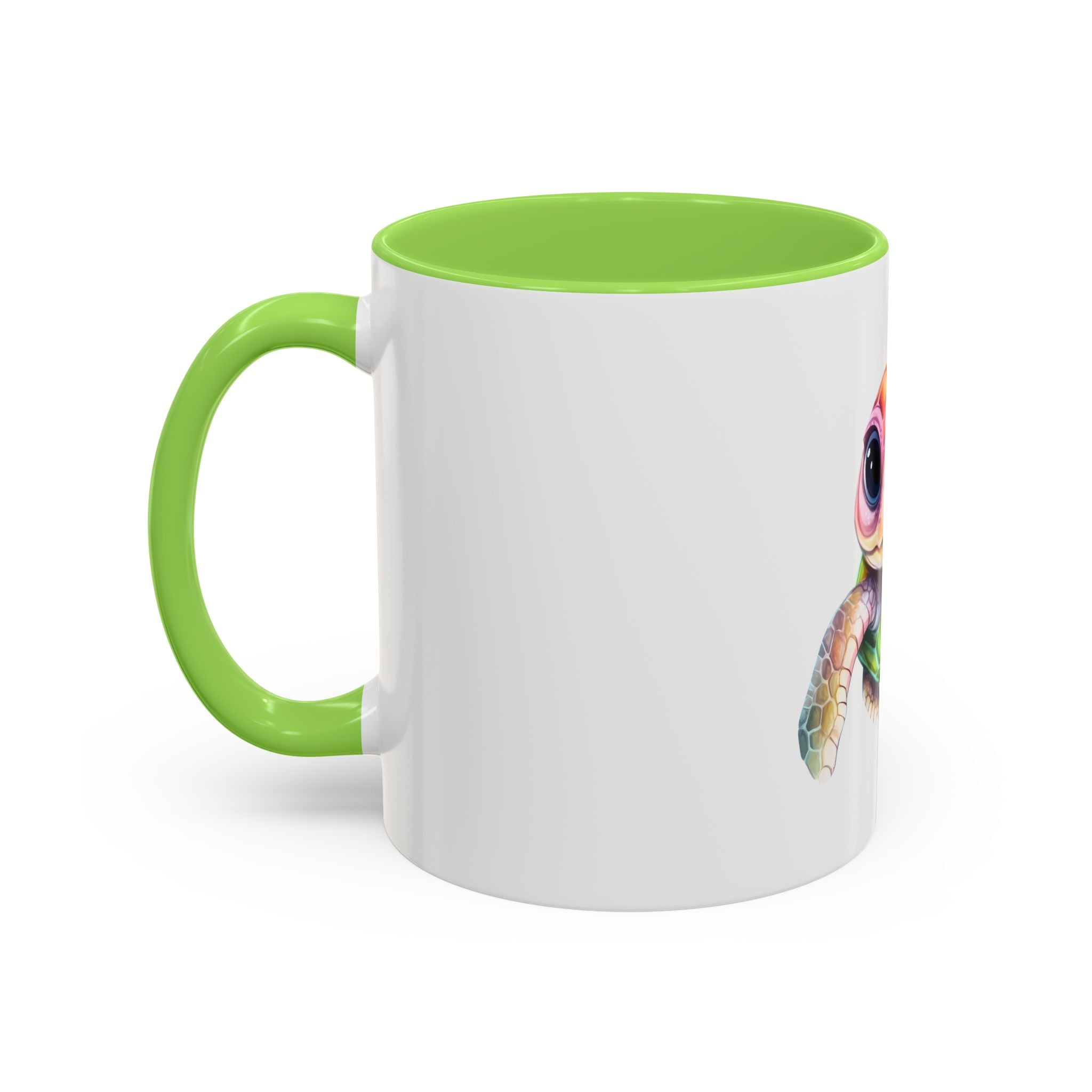 Colorful Cute Sea Turtle Coffee Mug — Vibrant Watercolor Turtle 11oz
