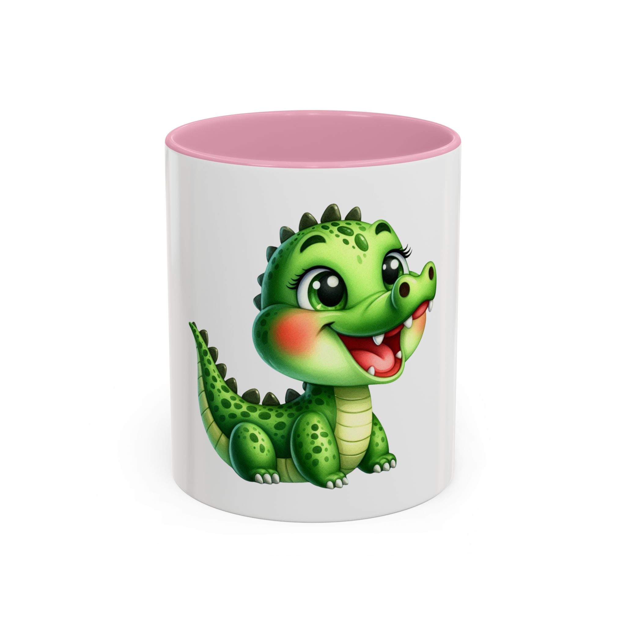 Cute Green Baby Dinosaur Coffee Mug (11oz)