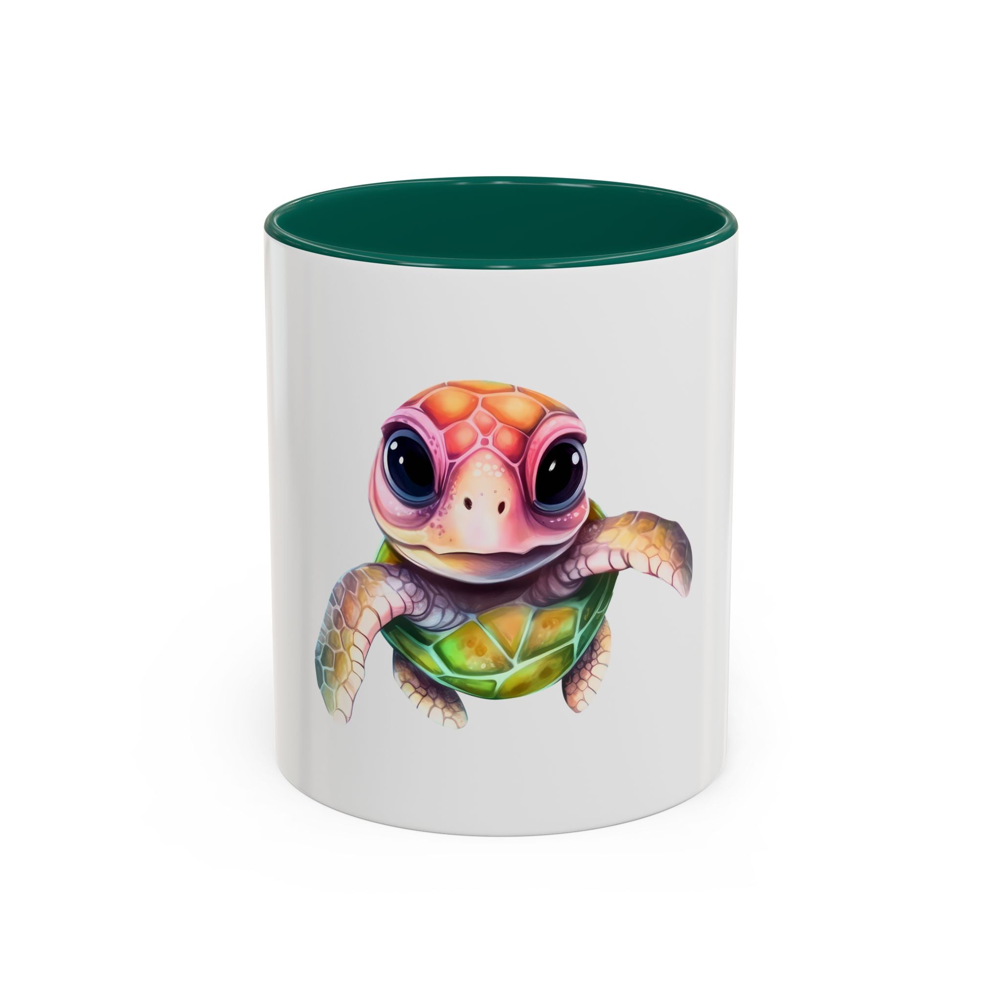 Colorful Cute Sea Turtle Coffee Mug — Vibrant Watercolor Turtle 11oz