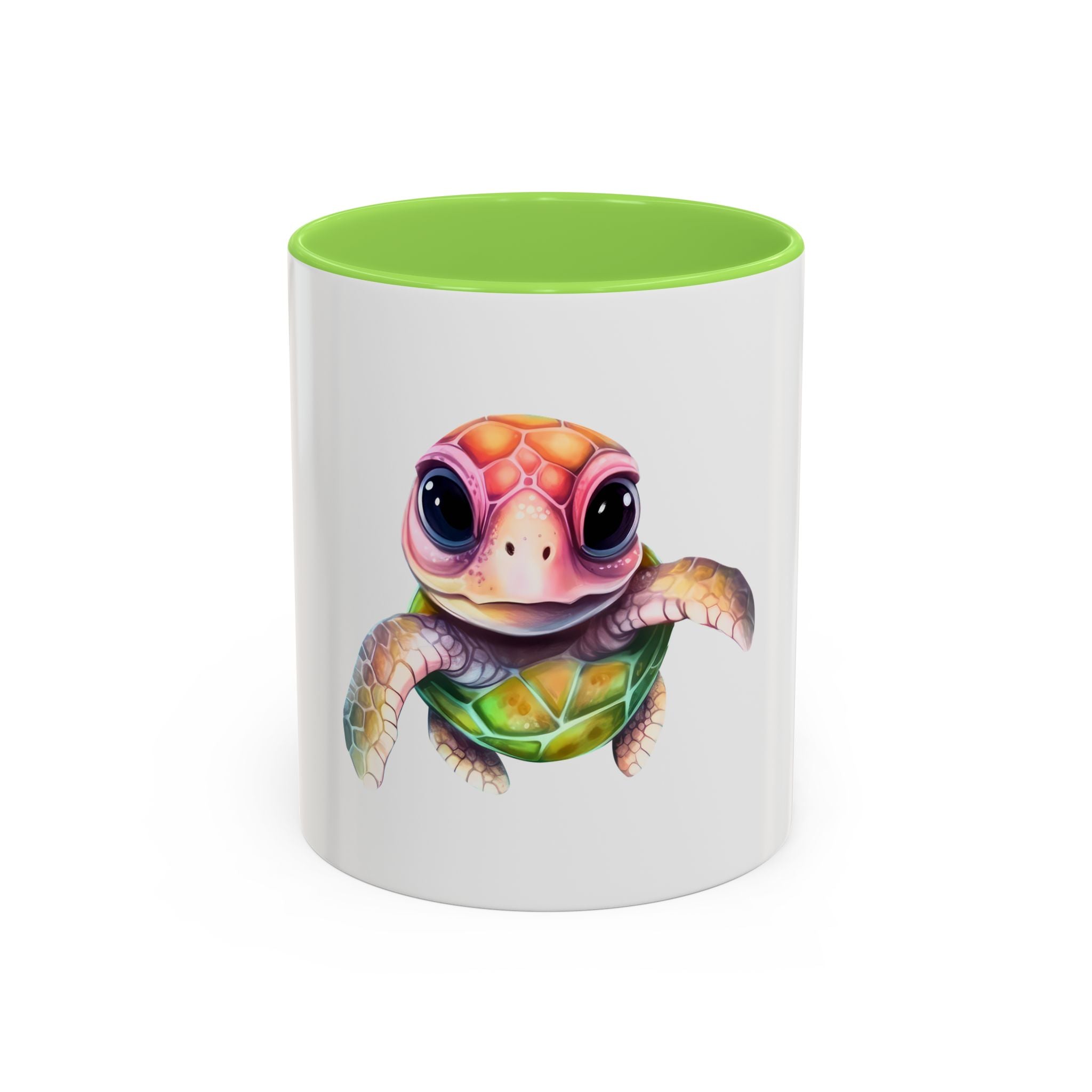 Colorful Cute Sea Turtle Coffee Mug — Vibrant Watercolor Turtle 11oz