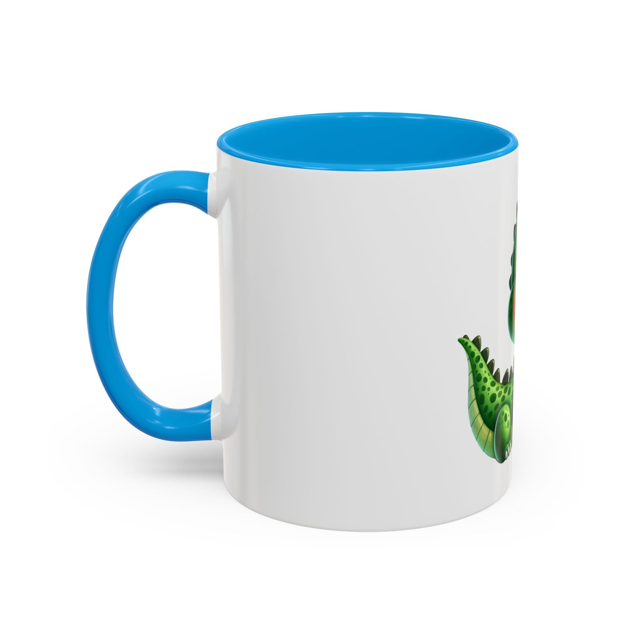 Cute Green Baby Dinosaur Coffee Mug (11oz)
