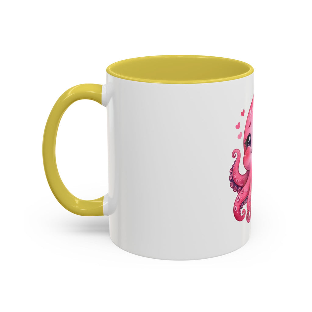 Cute Pink Octopus Coffee Mug (11oz) — Kawaii Sea Animal Gift