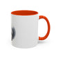 Cute Husky Puppy Coffee Mug — 11oz Color Accent Ceramic