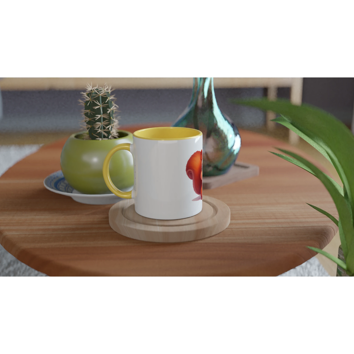 White Ceramic Mug with Color Inside