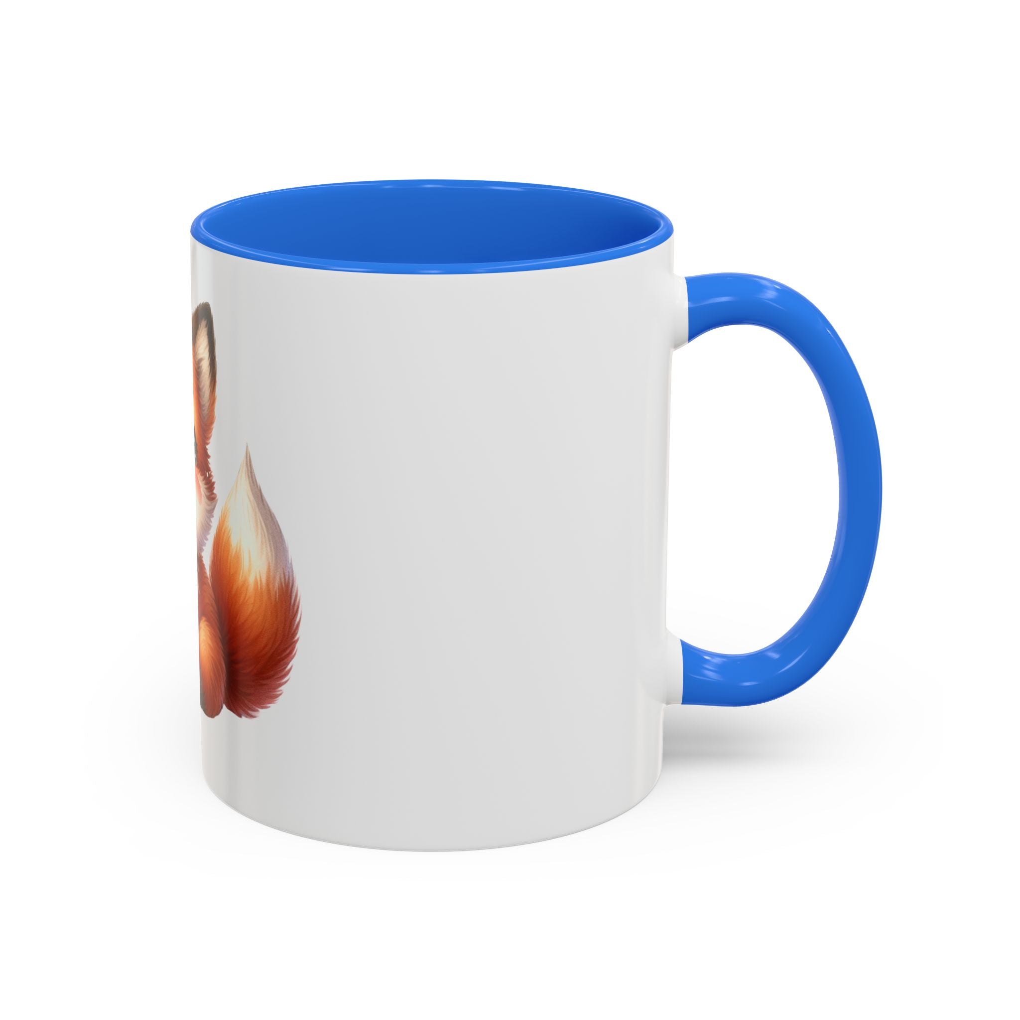 Cute Baby Fox Coffee Mug – Adorable Cartoon Fox 11oz Color Accent
