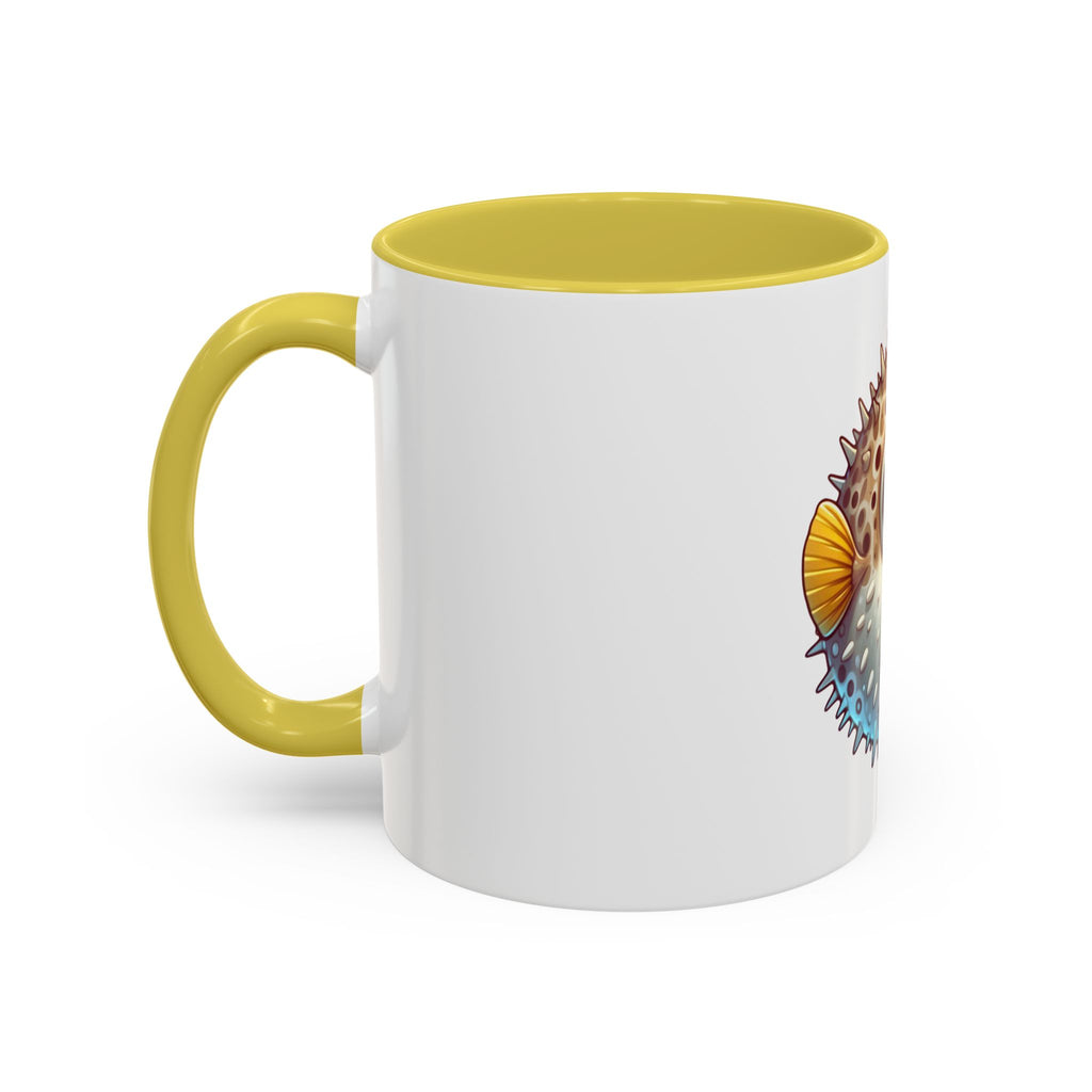Cute Pufferfish Coffee Mug — Adorable Cartoon Sea Life Ceramic Mug (11oz)