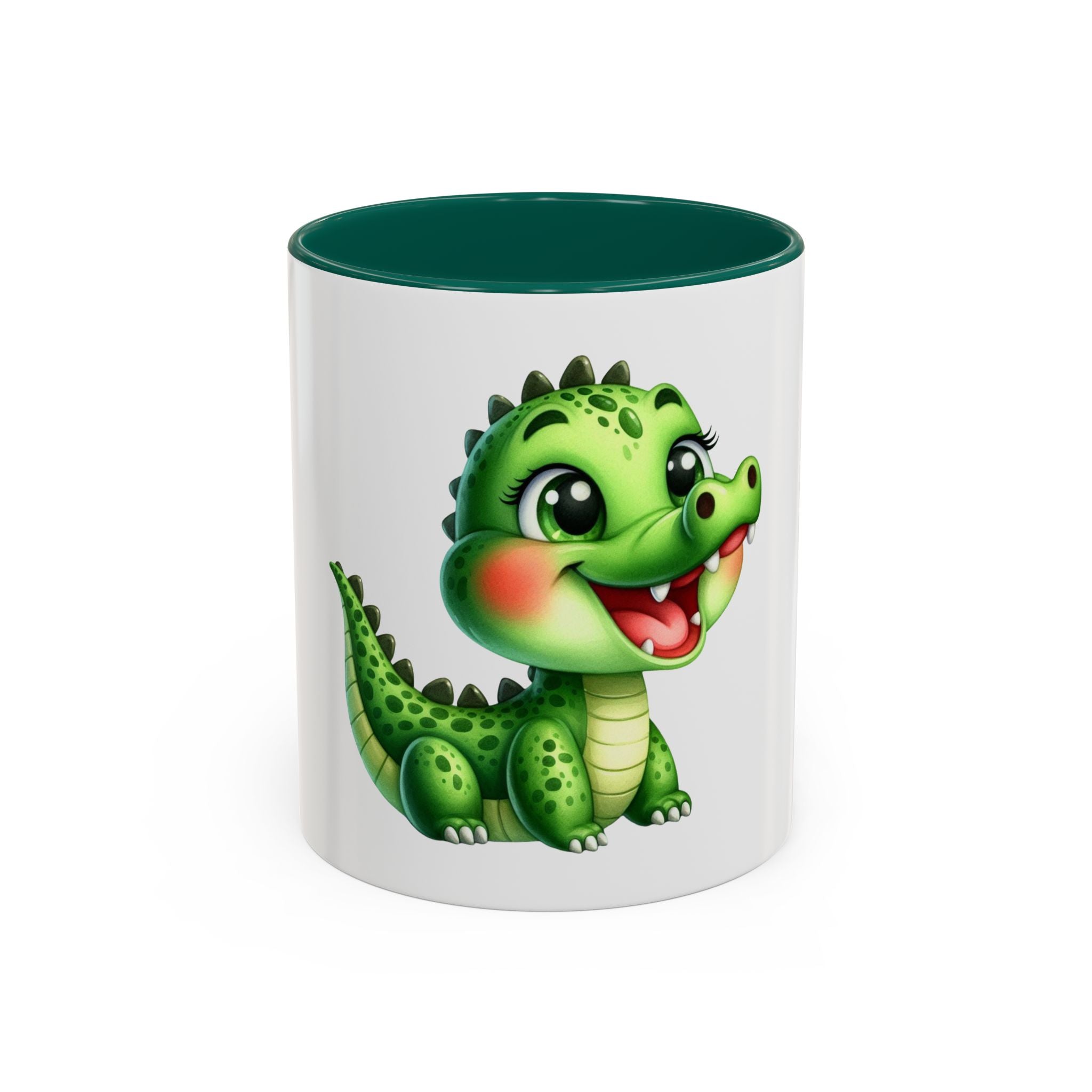 Cute Green Baby Dinosaur Coffee Mug (11oz)